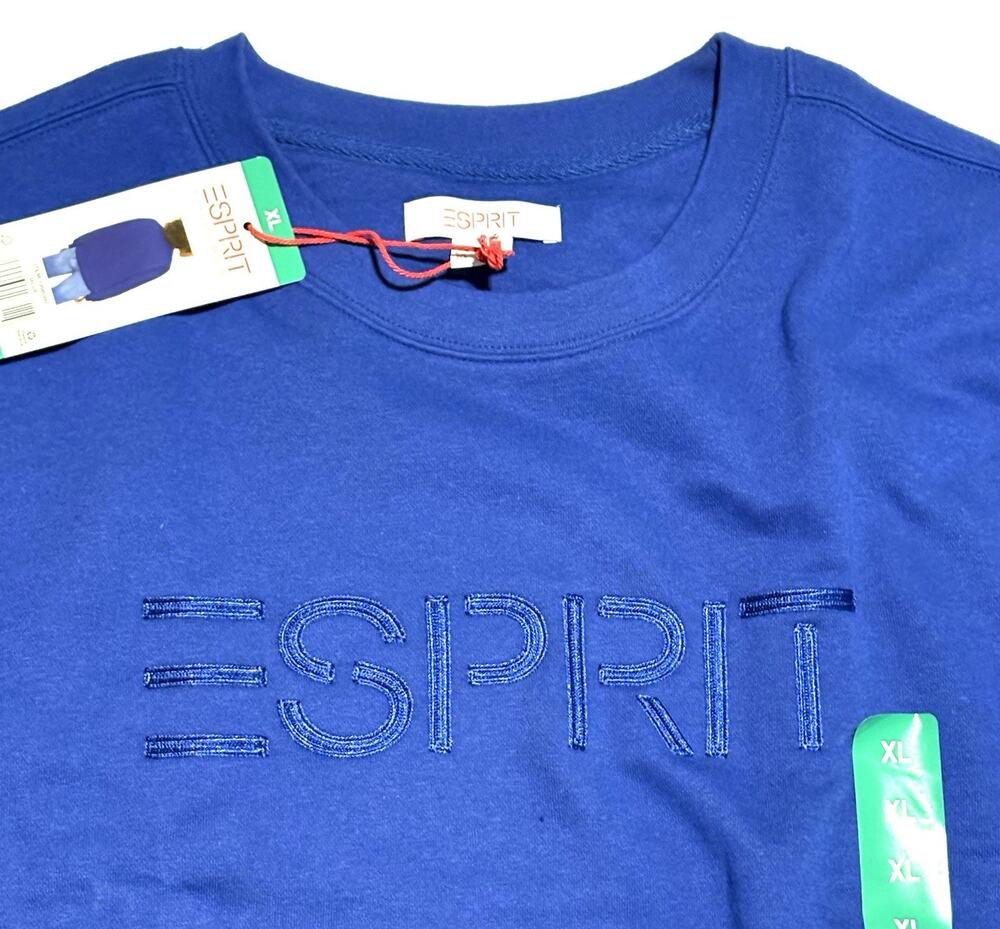 Esprit Costco Crewneck Sweatshirt Womens Sz XL Blue Retro Logo NWT